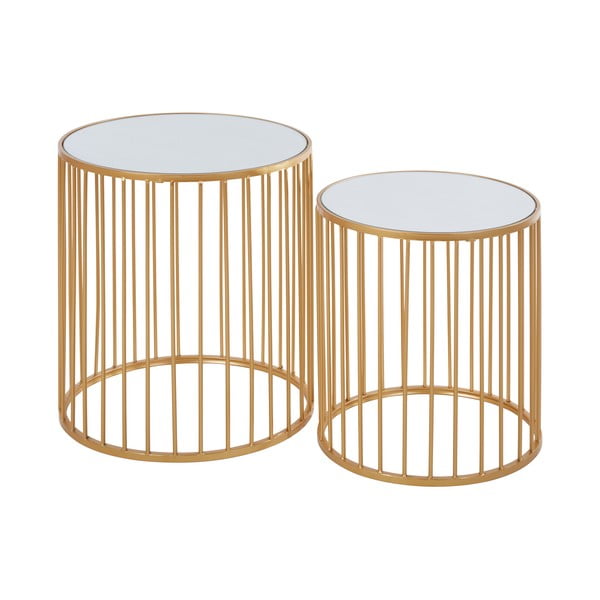 Okrugli pomoćni stolići u setu 2 kom sa staklenom pločom stola ø 45 cm Avantis – Premier Housewares-image-1