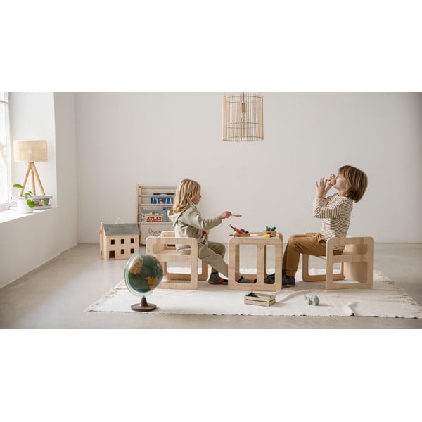 Dječje stolice od borovine u setu od 2 kom Montessori - Little Nice Things-image-4