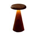 LED stolna lampa u tamnoj prirodnoj boji s drvenim sjenilom (visina 21 cm) Sylva – Gingko