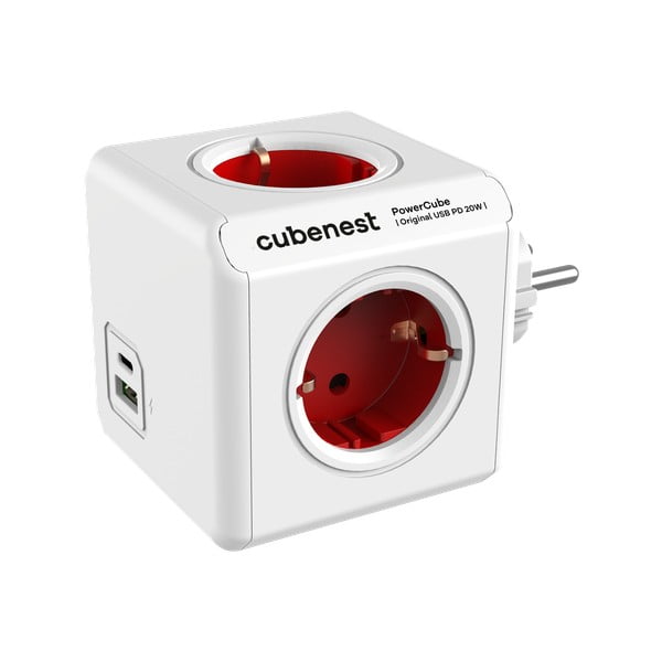 Razdjelnik utičnica 12 cm PowerCube Original USB Schuko – Cubenest