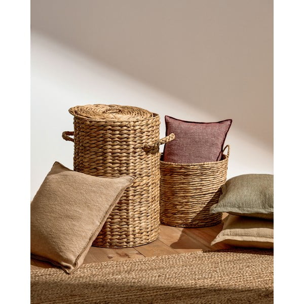 Košara za rublje od vodenog zumbula u prirodnoj boji Yessira – Kave Home-image-2