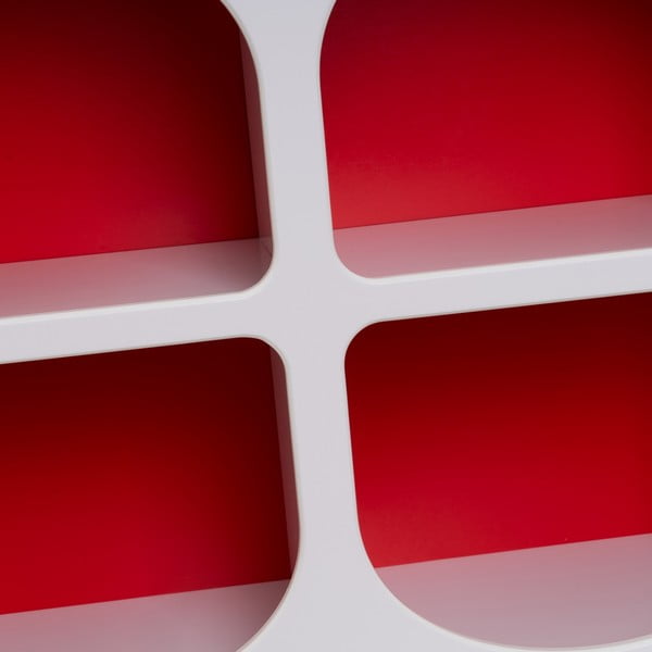 Crvena/bijela biblioteka 76x70 cm – Casa Selección-image-4