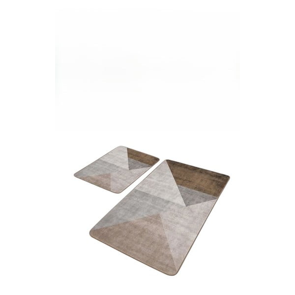 Sive/smeđe od samta kupaonske prostirke u setu 2 kom 60x100 cm – Mila Home