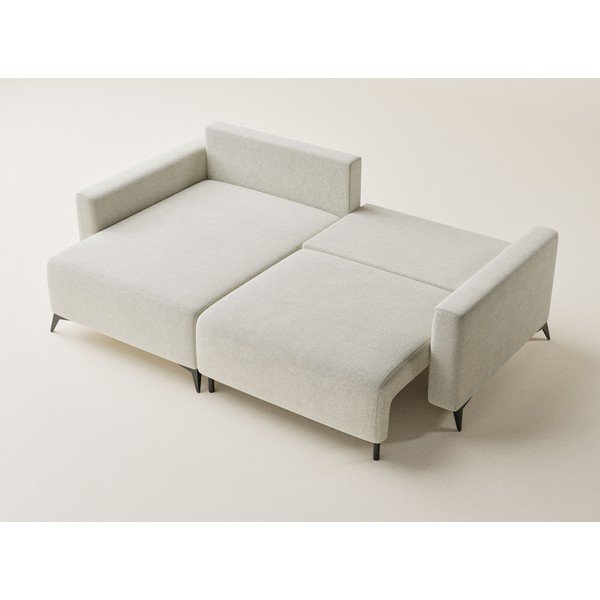 Krem sklopiva/s prostorom za odlaganje kutna garnitura od šenila (s lijevim kutom/s ležaljkom) Leon – Maison de Rêve-image-3