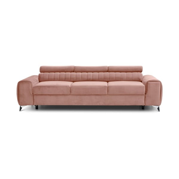 Ružičasta baršunasti sklopiva sofa 261 cm Laurence – ELTAP