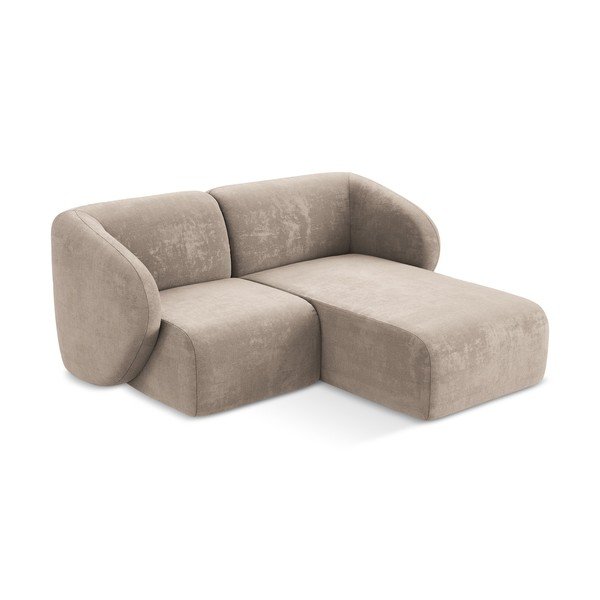 Svjetlo smeđa kutna garnitura od šenila (s desnim kutom/s ležaljkom) Lani – Makamii-image-2