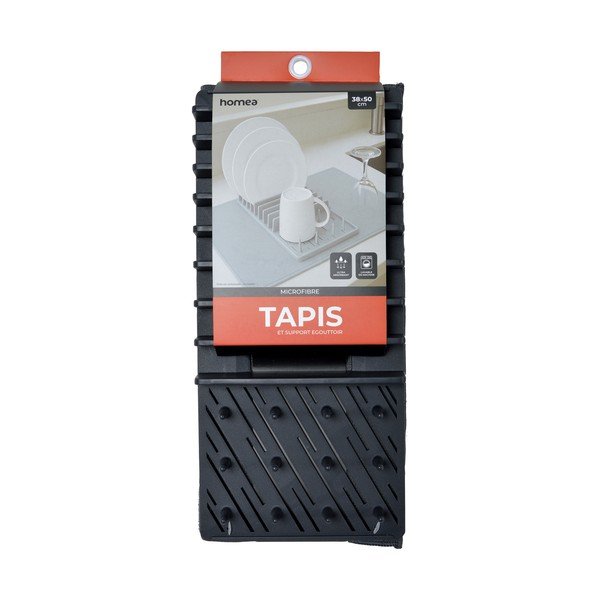 Siva plastična podloga za ocjeđivanje posuđa 50x38 cm – Homéa-image-2