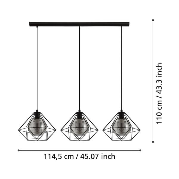 Crna viseća svjetiljka sa staklenim sjenilom VERNHAM – EGLO-image-2
