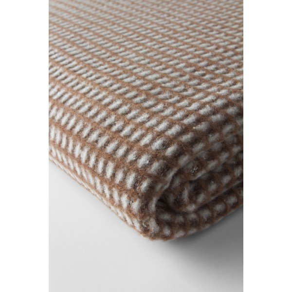 Smeđa deka od mješavine pamuka 140x180 cm Uniwaffle – Euromant-image-3
