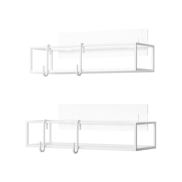 Bijele željezne samoljepljive kupaonske police u setu 2 kom Cubiko – Umbra-image-3