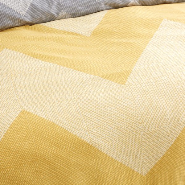 Žuto-siva posteljina 200x135 cm Chevron Geo - Catherine Lansfield-image-1