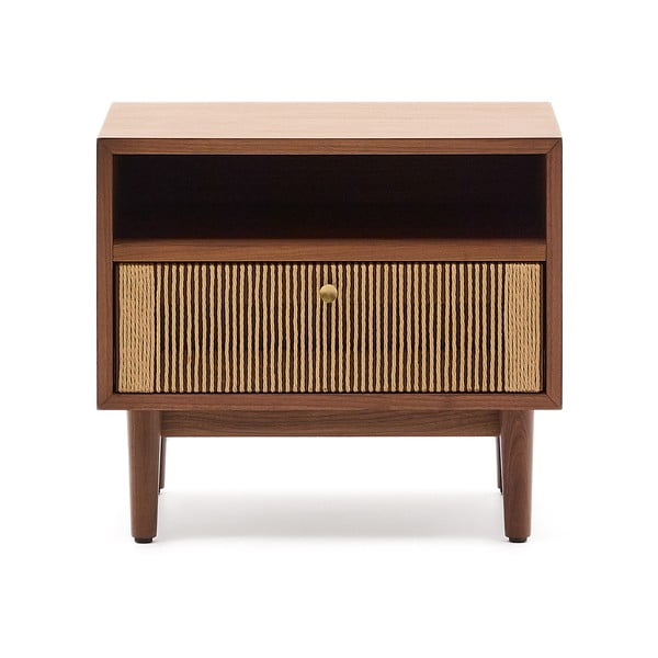 Smeđi noćni ormarić u dekoru oraha Elan – Kave Home