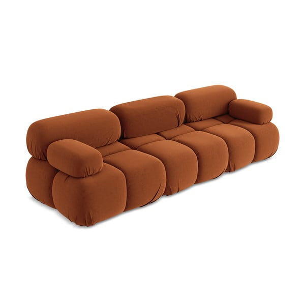 Narančasta baršunasti sofa 285 cm Lokua – Makamii-image-2