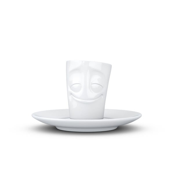 Bijela sanjiva porculanska šalica za espresso espresso s tanjurićem 58 proizvoda, volumen 80 ml