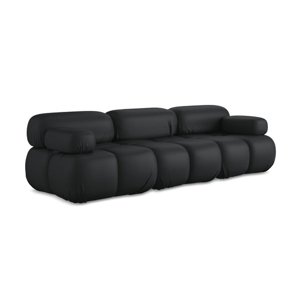 Crna sofa od imitacije kože 285 cm Lokua – Makamii-image-3