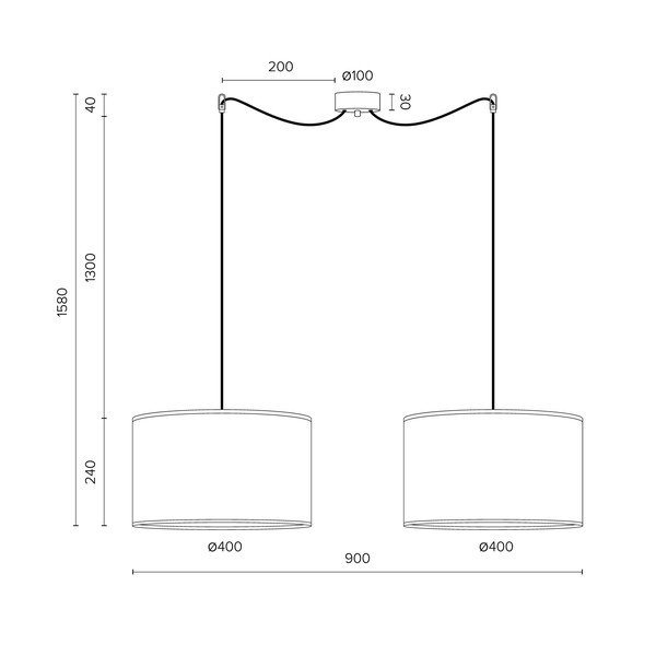 Viseća dvokraka svjetiljka u bijelo-bakrenoj boji Sotto Luce Mika, ⌀ 40 cm-image-2