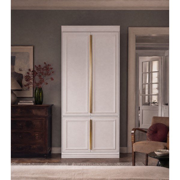 Svijetlo sivi ormar od masivnog bora 110x215x44 cm Organize – WOOOD-image-3