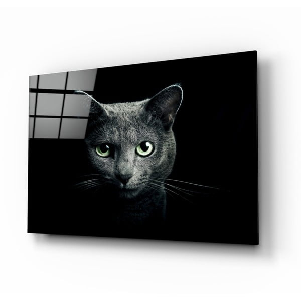 Staklena slika insigne mačka, 110 x 70 cm
