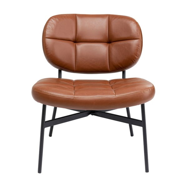 Konjak smeđa fotelja od imitacije kože Enzo – Kare Design