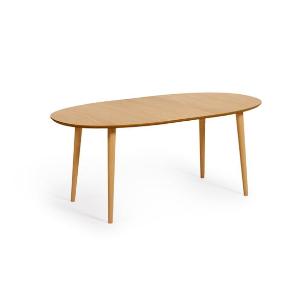 Proširiv blagovaonski stol u dekoru hrasta u prirodnoj boji 90x140 cm Oqui – Kave Home-image-3