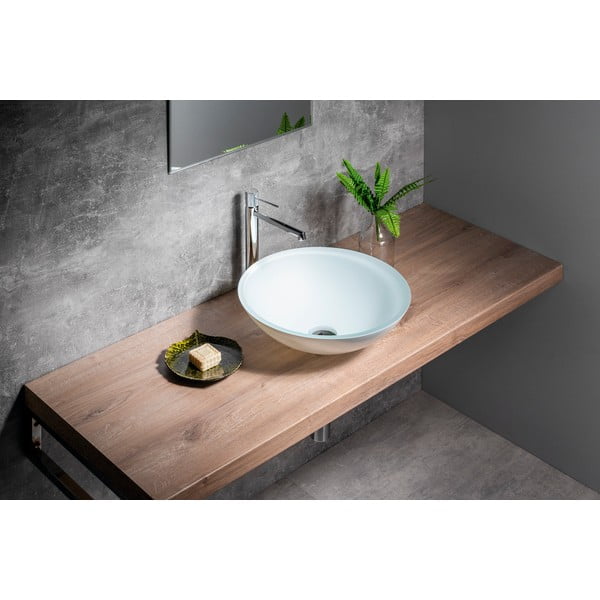 Bijeli stakleni okrugao umivaonik ø 42 cm Telica – Sapho-image-2