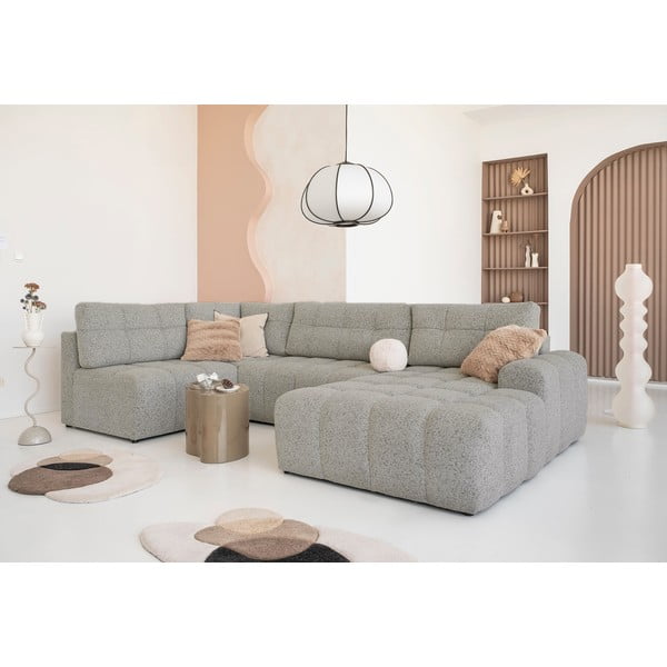 Svjetlo smeđa sklopiva/s prostorom za odlaganje kutna garnitura (s lijevim kutom) Lulu – Miuform-image-1