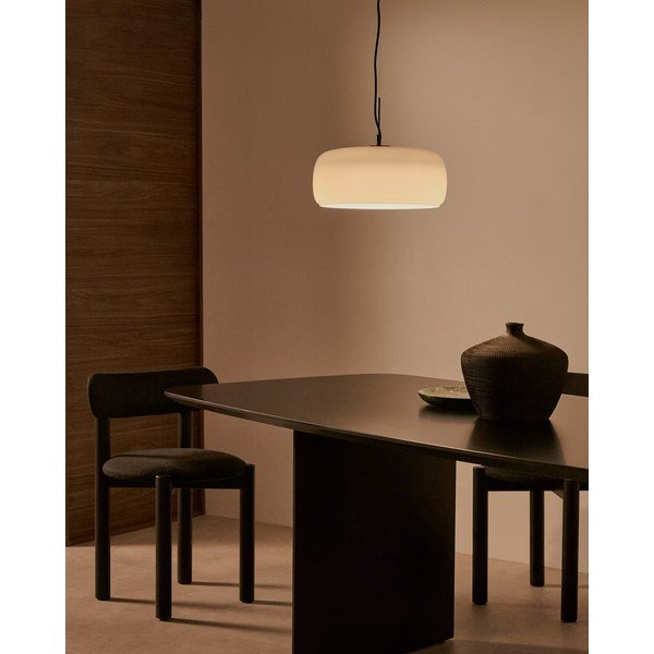 LED viseća svjetiljka sivo-bež sa staklenim sjenilom ø 38 cm Reig – Kave Home-image-1