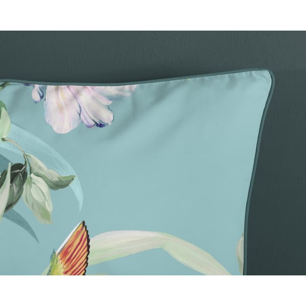 Plava posteljina za krevet za jednu osobu/za produženi krevet od pamučnog satena 140x220 cm Fungi – Descanso-image-3