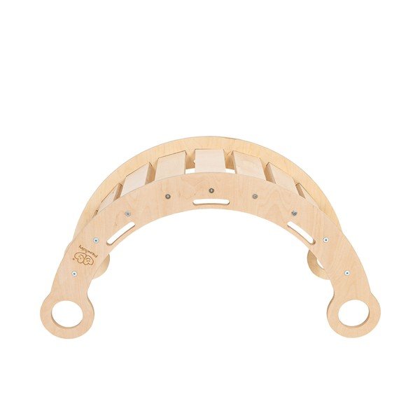 Ružičasta/u prirodnoj boji ljuljačka od masivnog bora 39x75x38 cm Montessori – Meowbaby-image-3