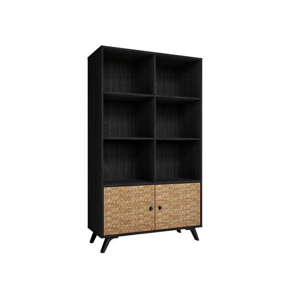 Crna biblioteka u egzotičnom drvenom dekoru 92x160 cm Hanoi - Marckeric-image-2
