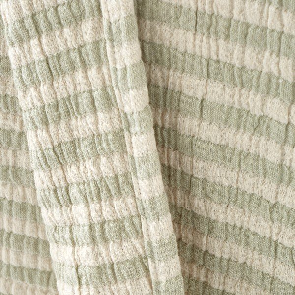 Zelena pamučna deka 150x200 cm Cotton Muslin Stripe – Bianca-image-3
