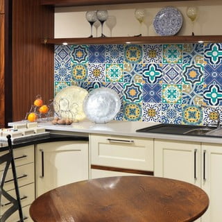 Set od 9 zidnih naljepnica Ambiance Azulejos Vintage Arabesques, 10 x 10 cm