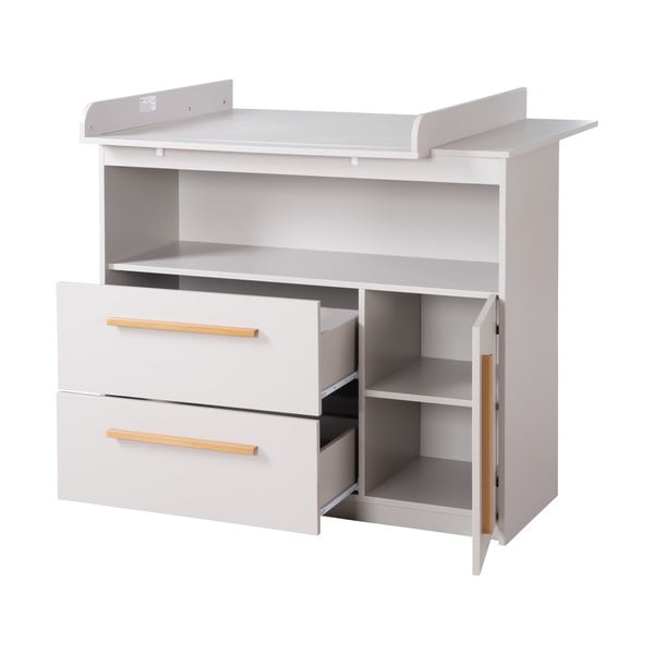 Svijetlo siva dječja komoda s promjenjivim stolom 107x98x75 cm Lea – Roba-image-4