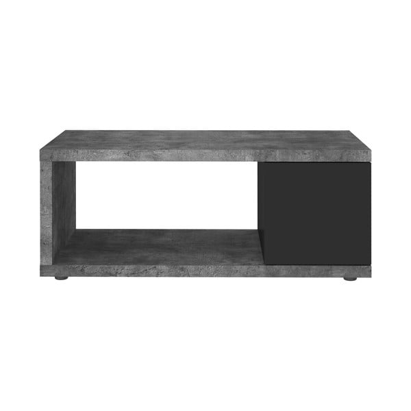 Crni/tamno sivi stolić za kavu u betonskom dekoru 55x105 cm Berlin – TemaHome