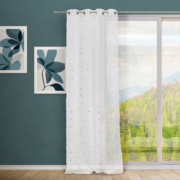 Bijela/u srebrnoj boji prozirna zavjesa 140x260 cm Dinos – Casa Selección-image-1