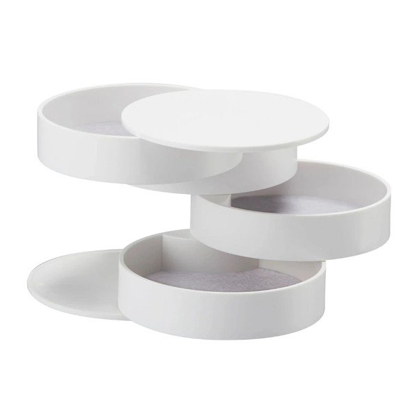 Bijela katna kutija za nakit YAMAZAKI Tower, ⌀ 10 cm