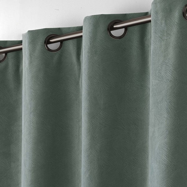 Kaki zelena zavjesa od samta 140x260 cm Olympe – douceur d'intérieur-image-3