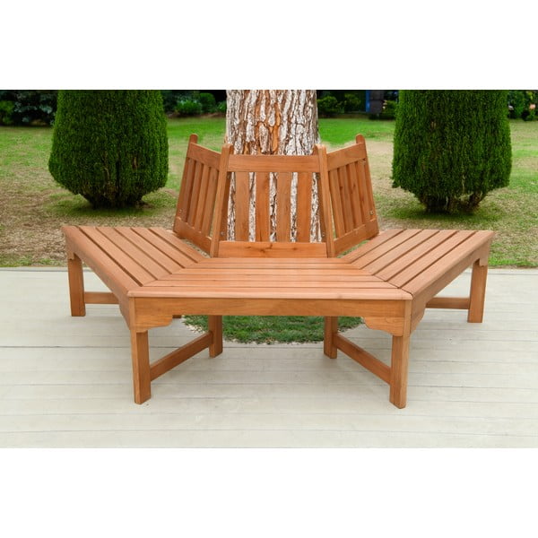 Vrtna klupa od masivnog drveta u prirodnoj boji Ontario – Garden Pleasure-image-1