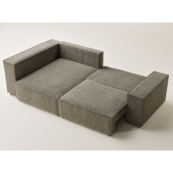 Smeđa sklopiva/s prostorom za odlaganje kutna garnitura od šenila (s lijevim kutom/u obliku slova L) Tonga – Maison de Rêve-image-3