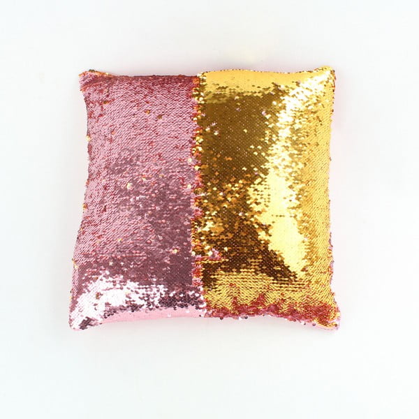Jastuk od ružičastog zlata sa šljokicama Dakls, 40 x 40 cm