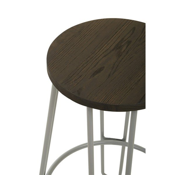 Siva/u tamnoj prirodnoj boji barska stolica od čvrstog brijesta (visine sjedala 75 cm) District – Premier Housewares-image-4