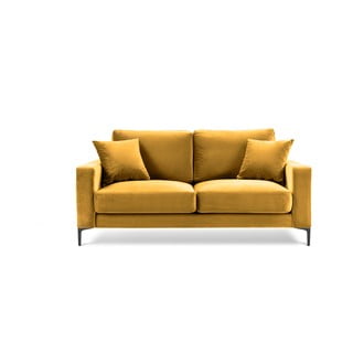 Žuti baršunasti kauč Kooko Home Harmony, 158 cm