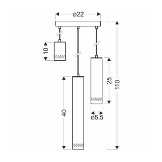 Žuta /crna viseća svjetiljka s metalnim sjenilom ø 22 cm Tubo – Candellux Lighting