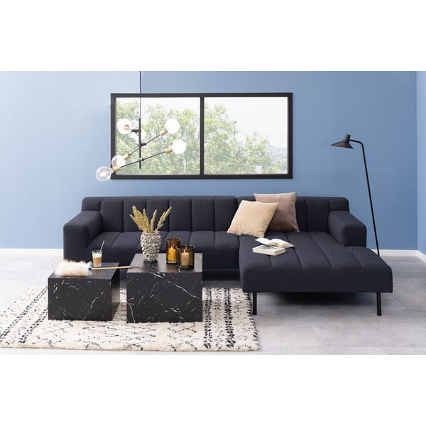 Crni stolići za kavu u setu 2 kom u mramornom dekoru 58x58 cm Dice – Actona-image-4