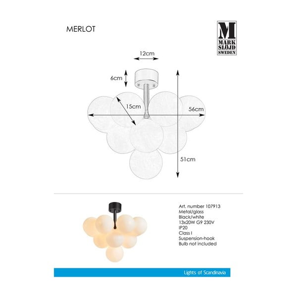 Stropna svjetiljka Markslöjd Merlot Plafond 13L-image-2