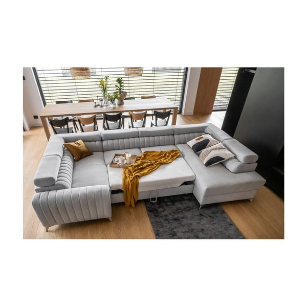 Tamno siva sklopiva/s prostorom za odlaganje kutna garnitura (s desnim kutom/u obliku slova "U") Louis – ELTAP-image-3