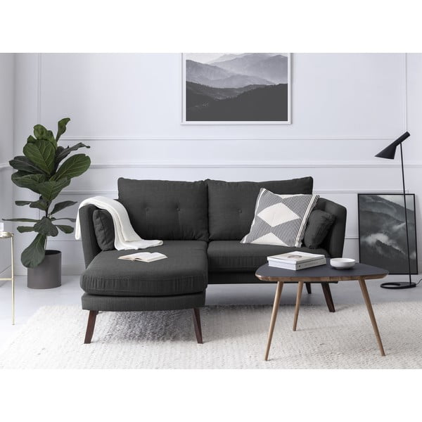 Tamno sivi trosjed Mazzini Sofas Elena, s ležaljkom na lijevom uglu-image-1