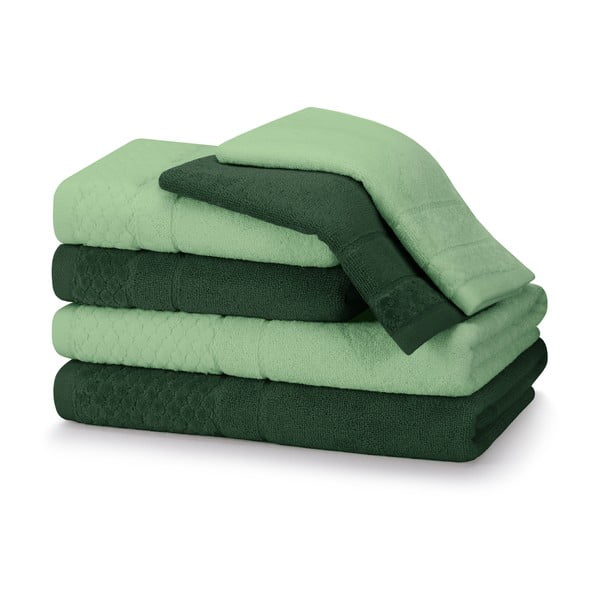 Zeleni pamučni set ručnika 6 kom od frotira Rubrum – AmeliaHome