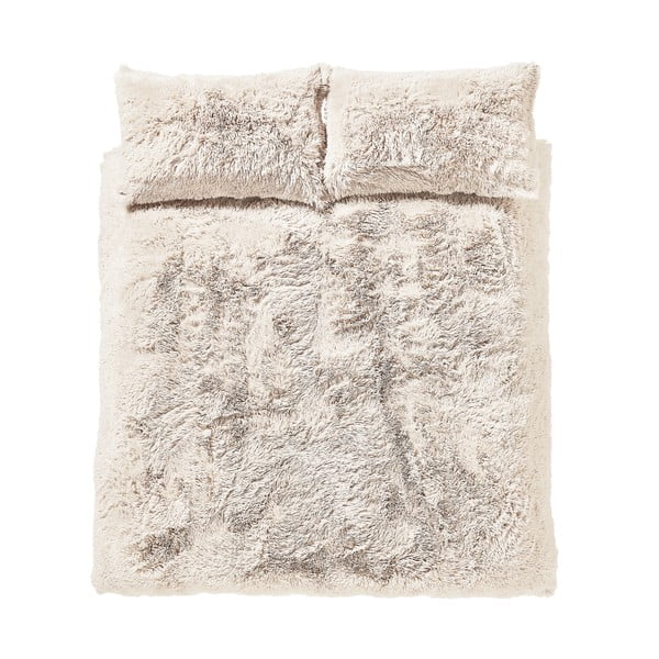 Krem posteljina za bračni krevet od mikropliša 200x200 cm Cuddly – Catherine Lansfield