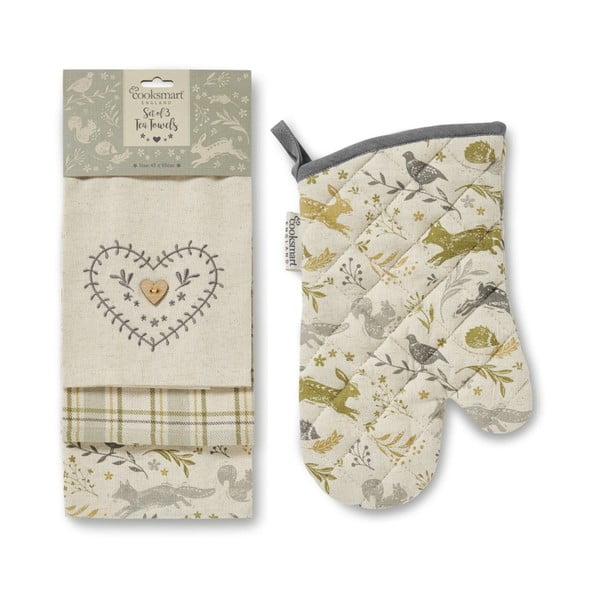 Ručnici i rukavica u setu 4 kom Woodland – Cooksmart ®